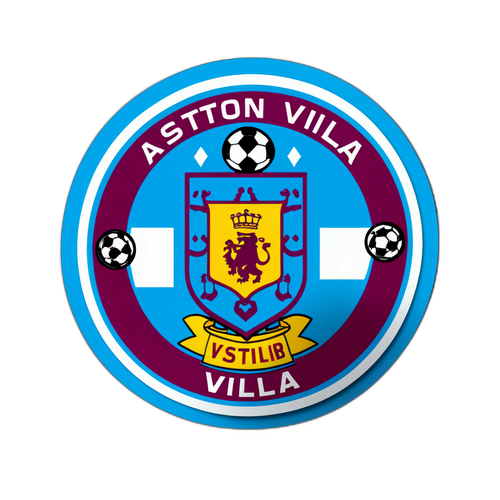 Huy hiệu bóng đá Aston Villa với biểu tượng sân vận động