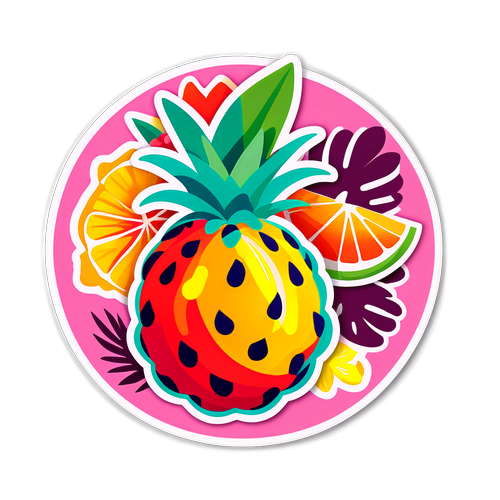 Adesivo com Padrão de Frutas Tropicais