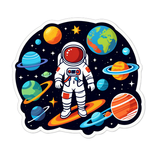 太空探索主题贴纸