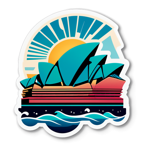 Stylizowane elementy australijskie z Operą w Sydney