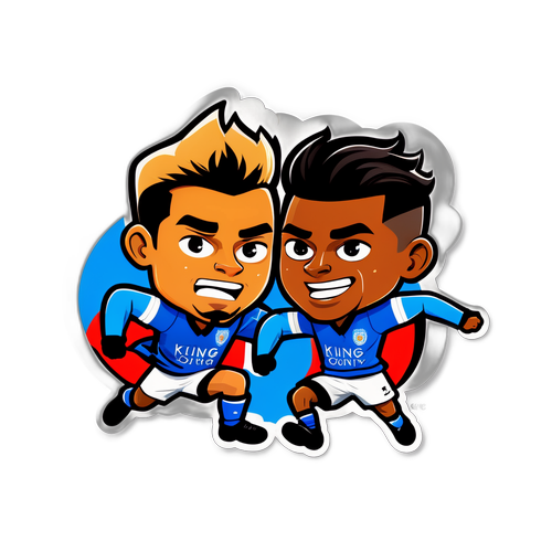 Những cầu thủ Leicester và Derby County vui vẻ