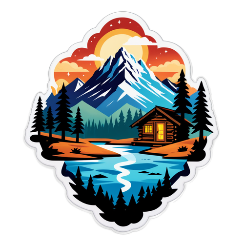 Mystical Nature Scene Sticker