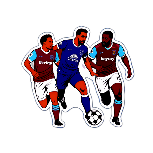 Aufkleber des Aufeinandertreffens zwischen Everton und West Ham