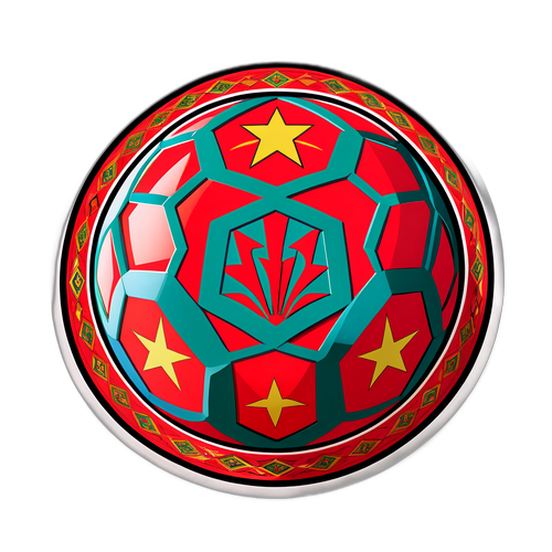 Marokkaanse Voetbal Kunst Sticker