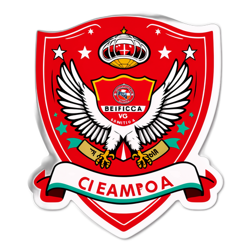 Huy hiệu câu lạc bộ Benfica với dòng chữ 'Giấc mơ của tôi là trở thành nhà vô địch!'