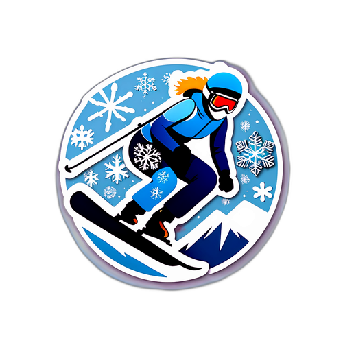 Sticker Minimalista Sciatrice Elegante