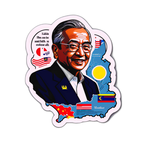 Mahathir Mohamad na Sticker na may mga Makasaysayang Sipi