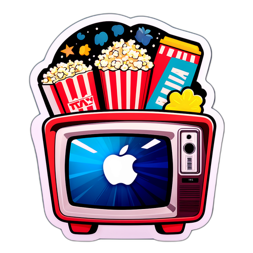 Sticker de Apple TV en Televisor Retro