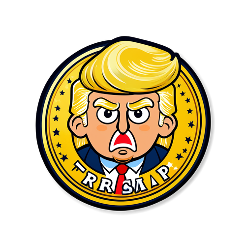 Whimsical Trump Coin Sticker