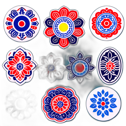 전통 한국 문양의 조선일보 스티커