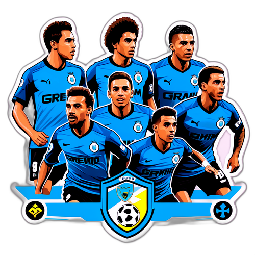 Adesivo Colorido com alinhação do Grêmio