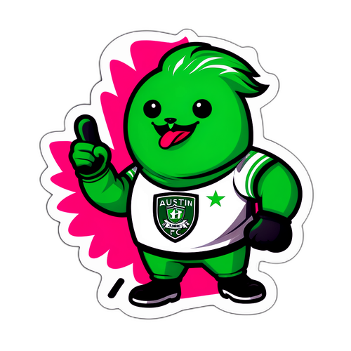 Adesivo do Austin FC com Mascote Divertido