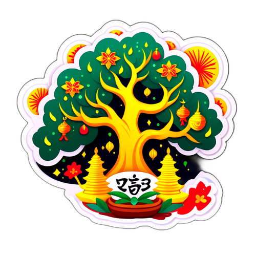 สติกเกอร์ต้นไทรฉลองปีใหม่