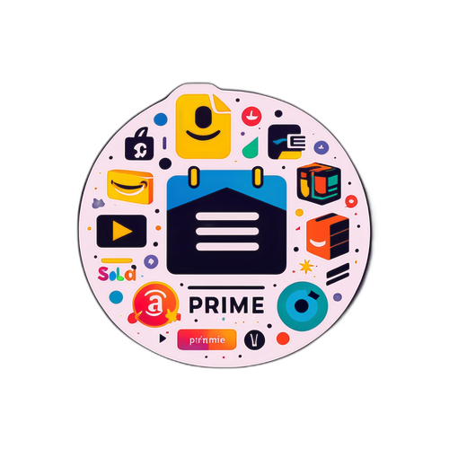 Minimalist sticker design med essensen af Amazon Prime