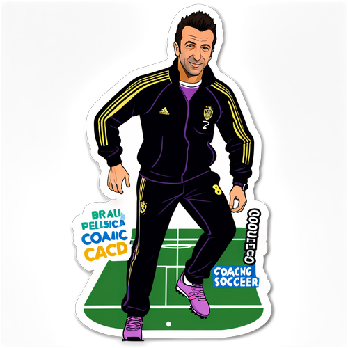 Stiker Desain Alessandro Del Piero dalam Pose Pelatih