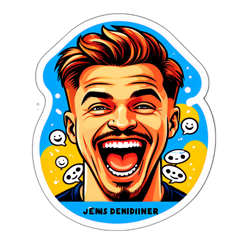 Sticker van Jens Dendoncker met Lachende Gezichten