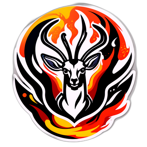 Autocollant avec le logo des Spurs sur un fond de feu