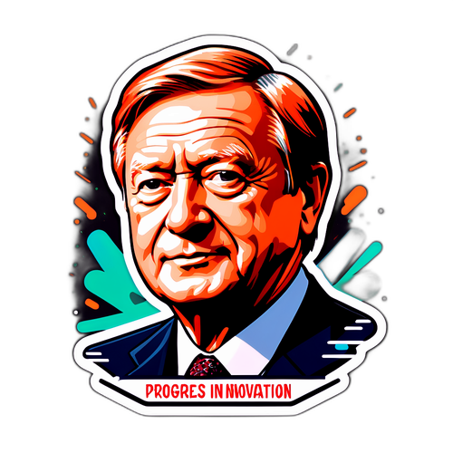 Графический портрет Чубайса с цитатами о прогрессе и инновациях