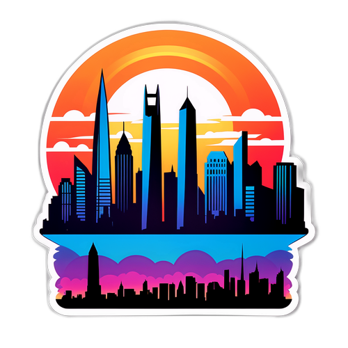 Şehir Silueti Güneş Batımı