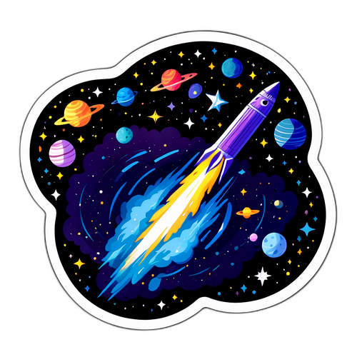 Cosmic Rocket Sticker
