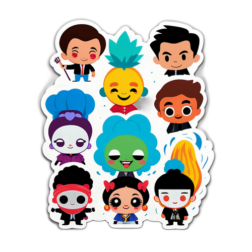 Stiker Quirky Gaya Kartun