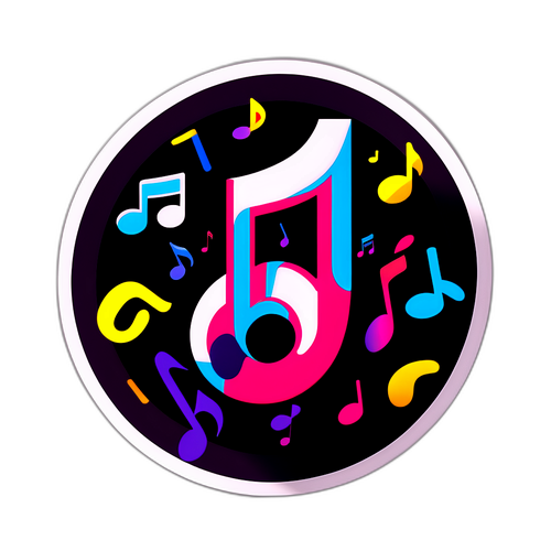 Färgglad TikTok-logotyp med musiknoter