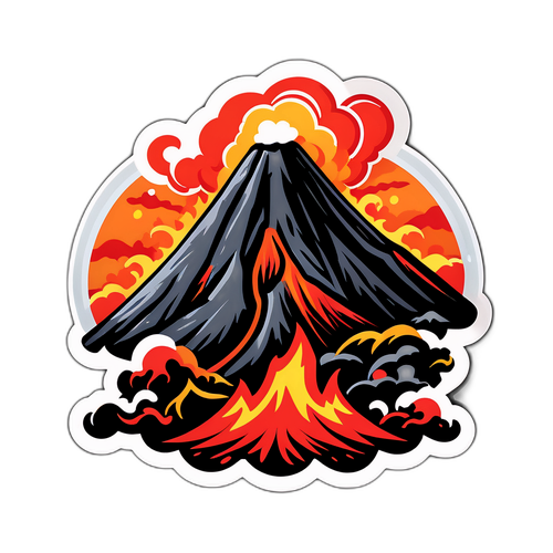 Volcano Eruption Sticker
