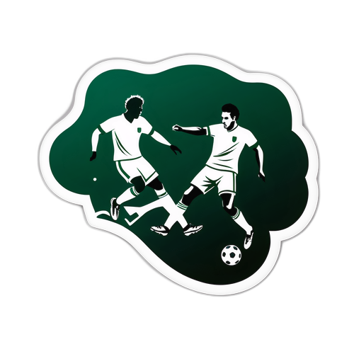 Sticker van een spannend voetbalwedstrijd
