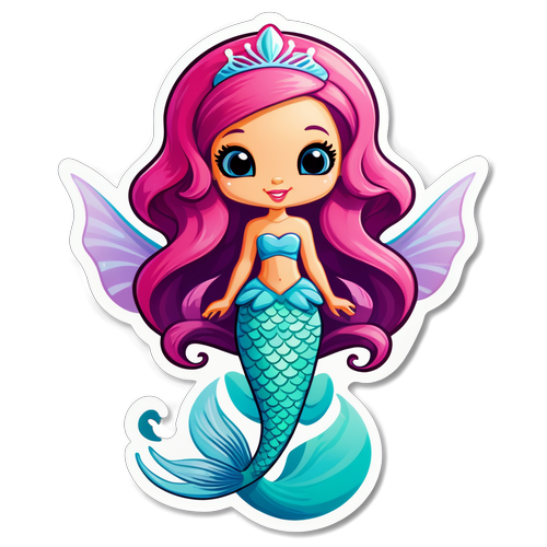 Princess Mermaid with Wings Sticker