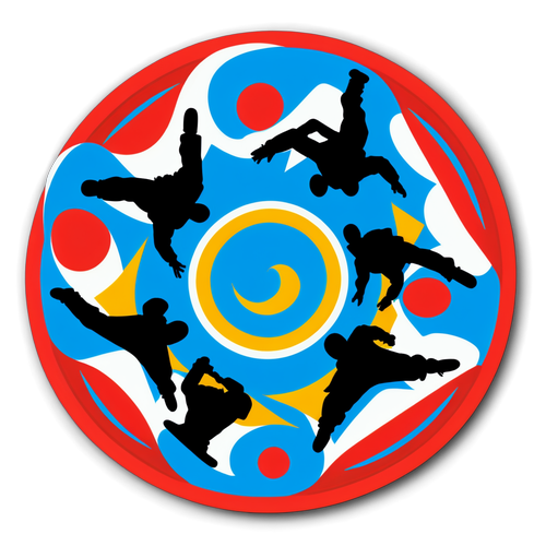 Abstract Skate Circles Sticker