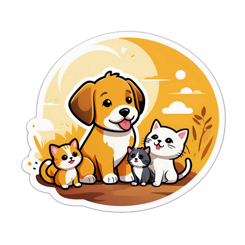 Hình ảnh thú cưng vui chơi dưới ánh nắng