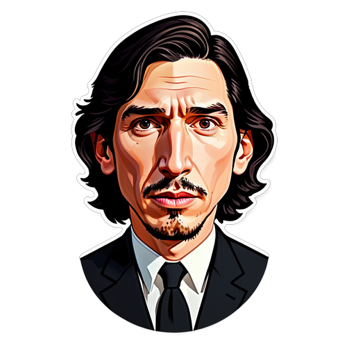 Portrait élégant en caricature d'Adam Driver