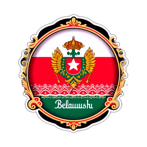 Autocolant vintage cu steagul Belarusului