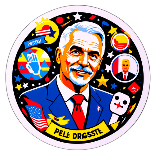 Sticker af Pelle Dragsted som dynamisk politisk figur