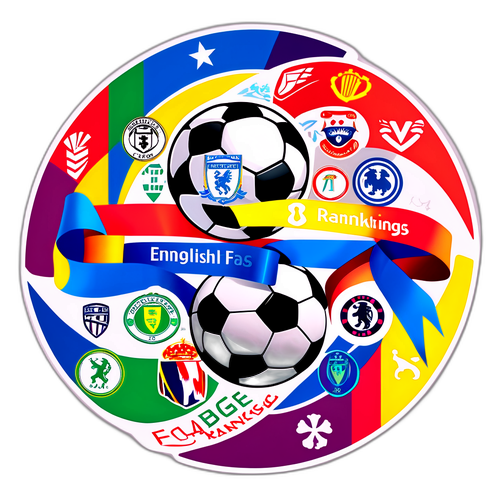 Ruy băng màu sắc biểu tượng cho 'Bảng xếp hạng bóng đá Anh'