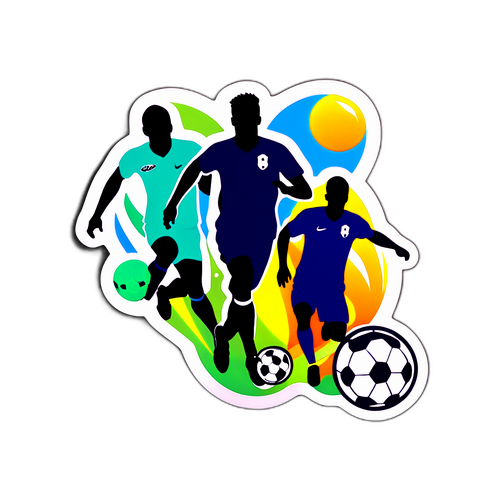 Stiker Terinspirasi Liga 1 dengan Siluet Pemain dan Bola Sepak