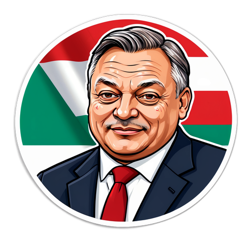 Sticker van Viktor Orbán voor de Hongaarse vlag