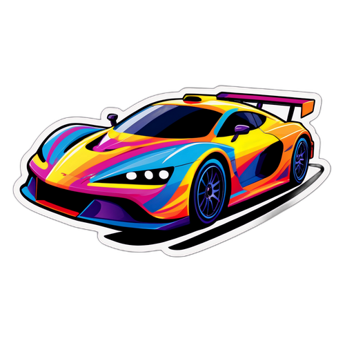 En sleek racingbil med rörelse linjer för att indikera hastighet