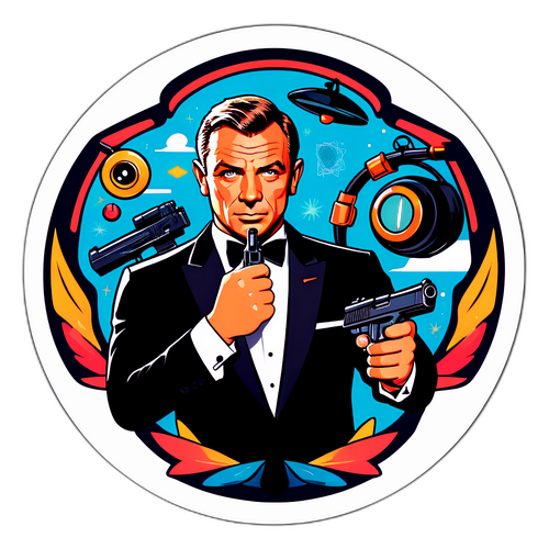 Retro James Bond 007 Klistermärke