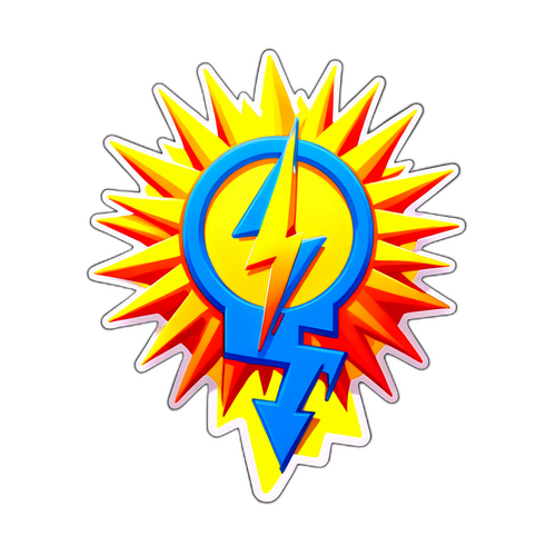 Sticker mit EVN-Strompreissymbol, Sonne und Blitz