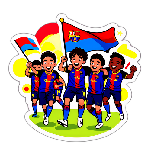 שחקני ברצלונה חוגגים