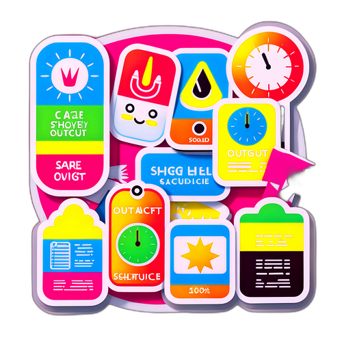 Стікери з графіками відключення електропостачання в яскравих кольорах