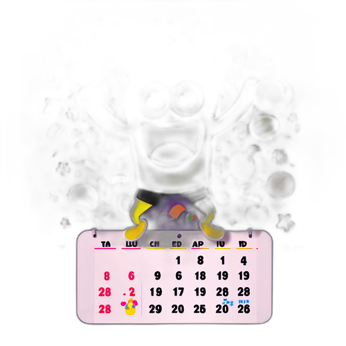 Stiker 'Hari Ini Hari Apa?' dengan Karakter Ceria