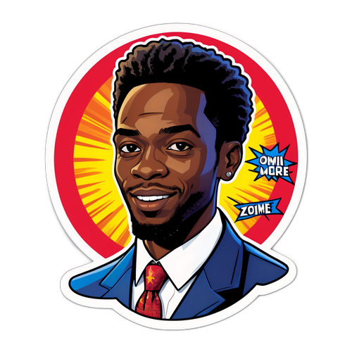 Comic Book Style Political Sticker Featuring Zellnor Myrie
