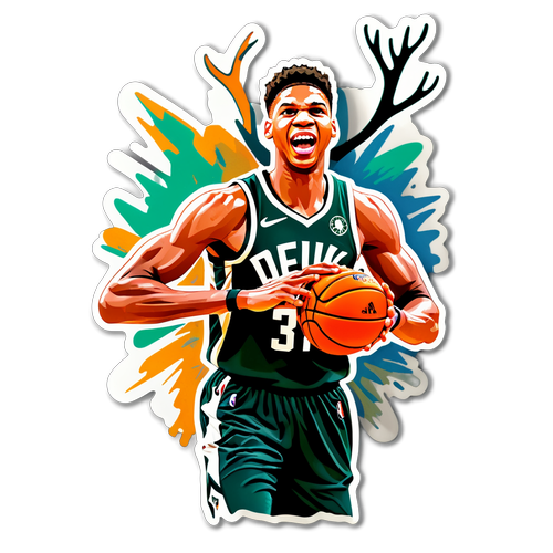 Vibrant Giannis Antetokounmpo 'Fear the Deer' Sticker