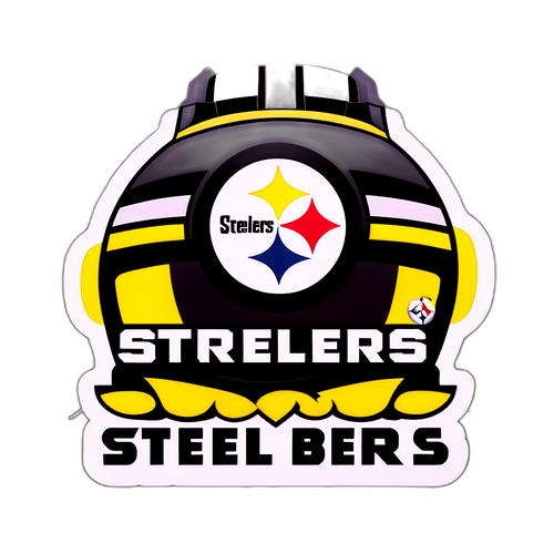 Stylized Pittsburgh Steelers Logo & Football Game Scene