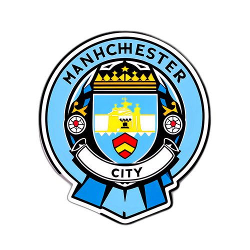 Moderne klistermærke repræsenterende Manchester City mod Brentford