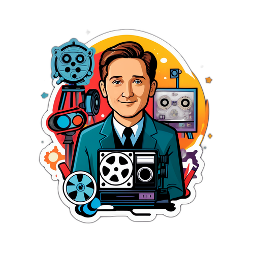 Kreativ klistermärke av Lewis Pullman med filmikoner