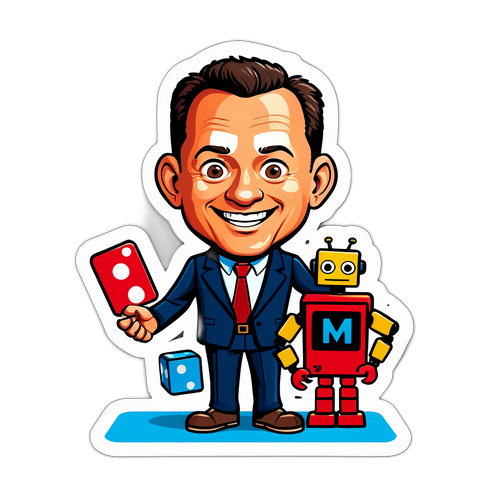 Tom Hanks i robot w zabawnej sytuacji