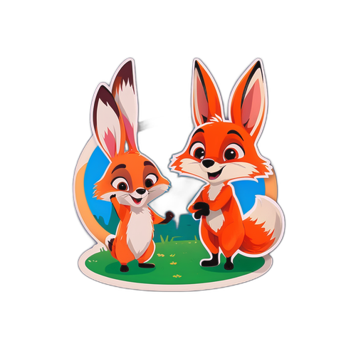 Hình dán từ Zootopia 2 với cáo và thỏ